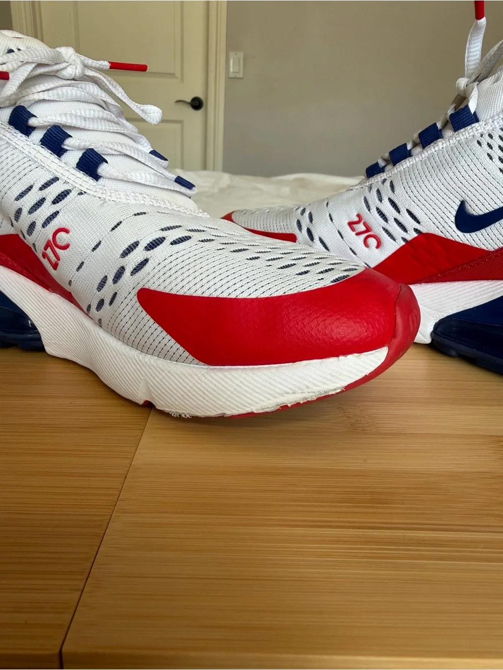 Nike Air Max 270 Sneakers - White/Red/Navy Blue